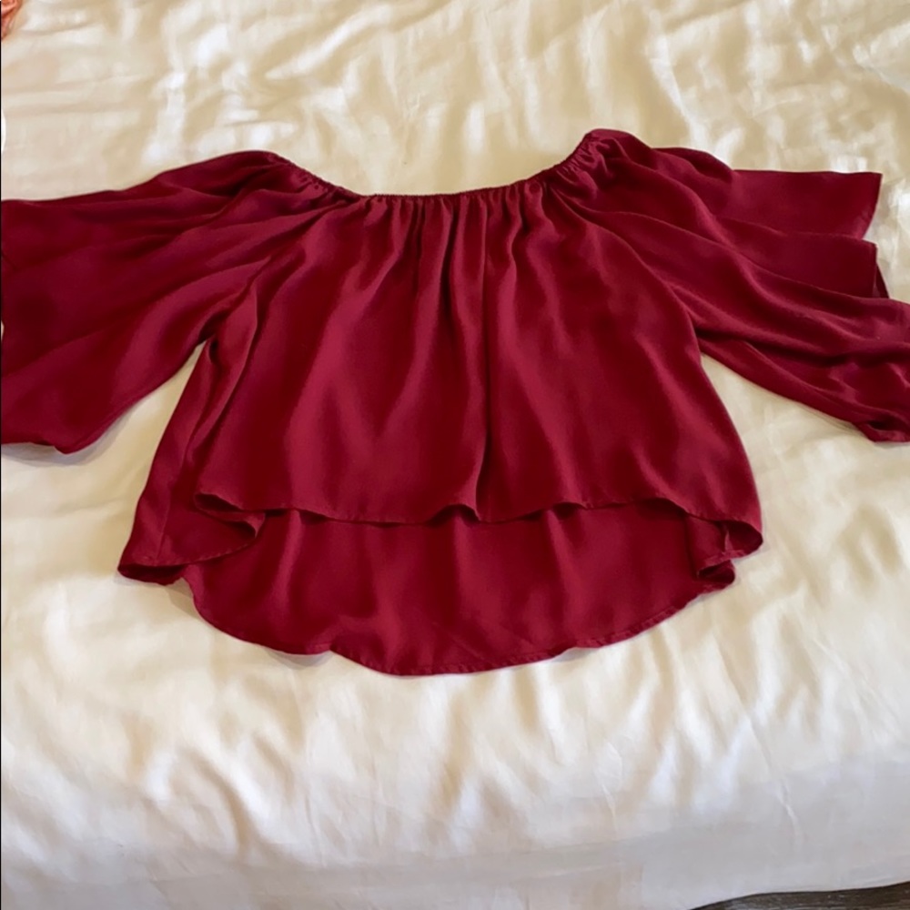 Burgundy flowy top